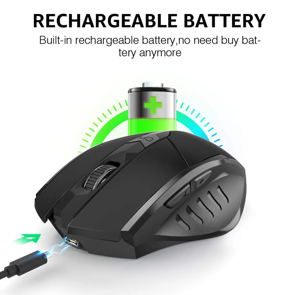 Tempest Predator PM-6 Gamer Mouse BT 5.0/4.0 + 2.4GHz Bluetooth quick Rechargeable Wireless - EverybodyBuying